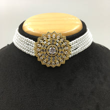 Choker Zircon/AD Necklace Set 7183-33 - Dazzles Jewellery