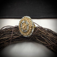 Antique Finish Cocktail Adjustable Gray Ring 10084-5489 - Dazzles Jewellery