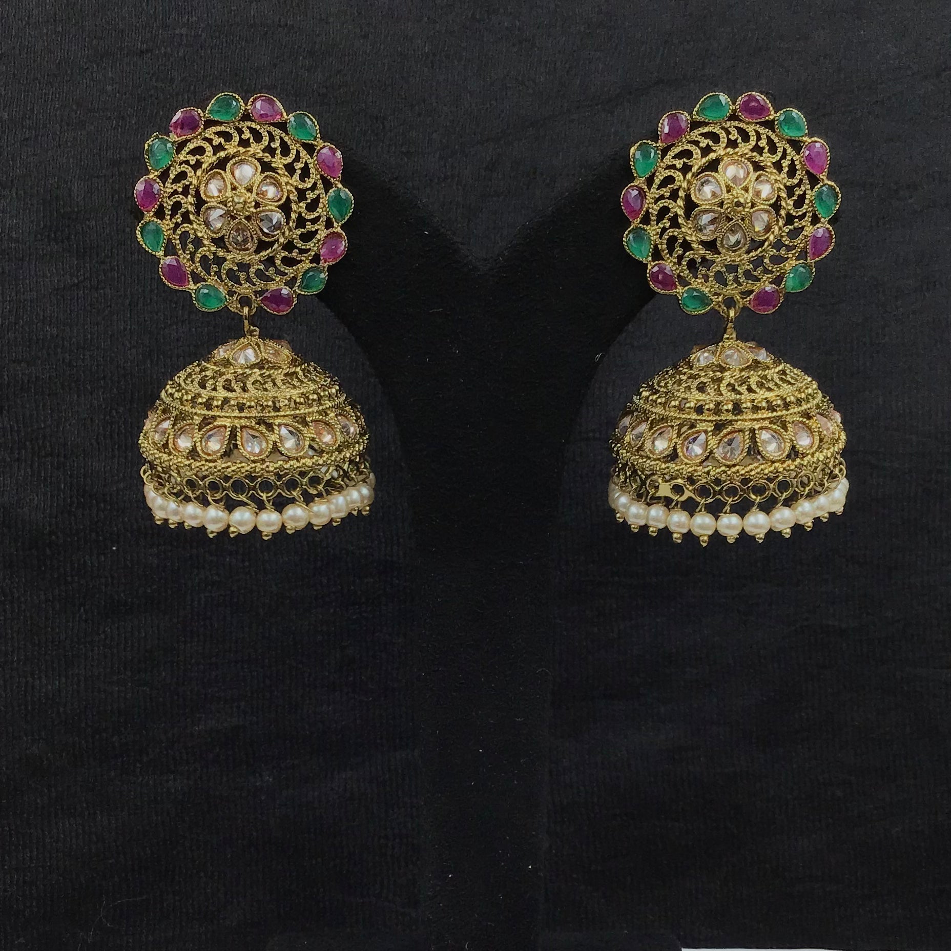 Jhumki Antique Earring 9221-100 - Dazzles Jewellery