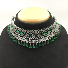 Choker Zircon/AD Necklace Set 4157-69 - Dazzles Jewellery