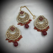 Ruby Gold Look Necklace Set 18186-5368 - Dazzles Jewellery