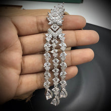 Zircon/AD Long Earring 1403-100 - Dazzles Jewellery