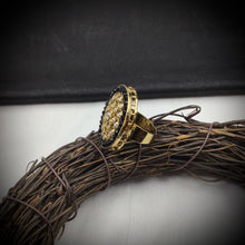 Antique Finish Adjustable Black Ring 11006-6858 - Dazzles Jewellery