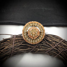 Antique Finish Cocktail Adjustable Peach Ring 10084-5496 - Dazzles Jewellery