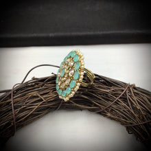 Antique Finish Cocktail Adjustable Firozi Ring 19867-7051 - Dazzles Jewellery