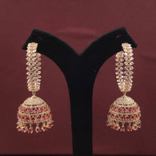 Pink Zircon/AD Earring 18412-5594 - Dazzles Jewellery