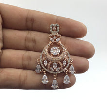 Rose Gold Zircon/AD Necklace Set 14315-1405 - Dazzles Jewellery