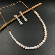 Single Line Round Neck Zircon/AD Necklace 3269-08