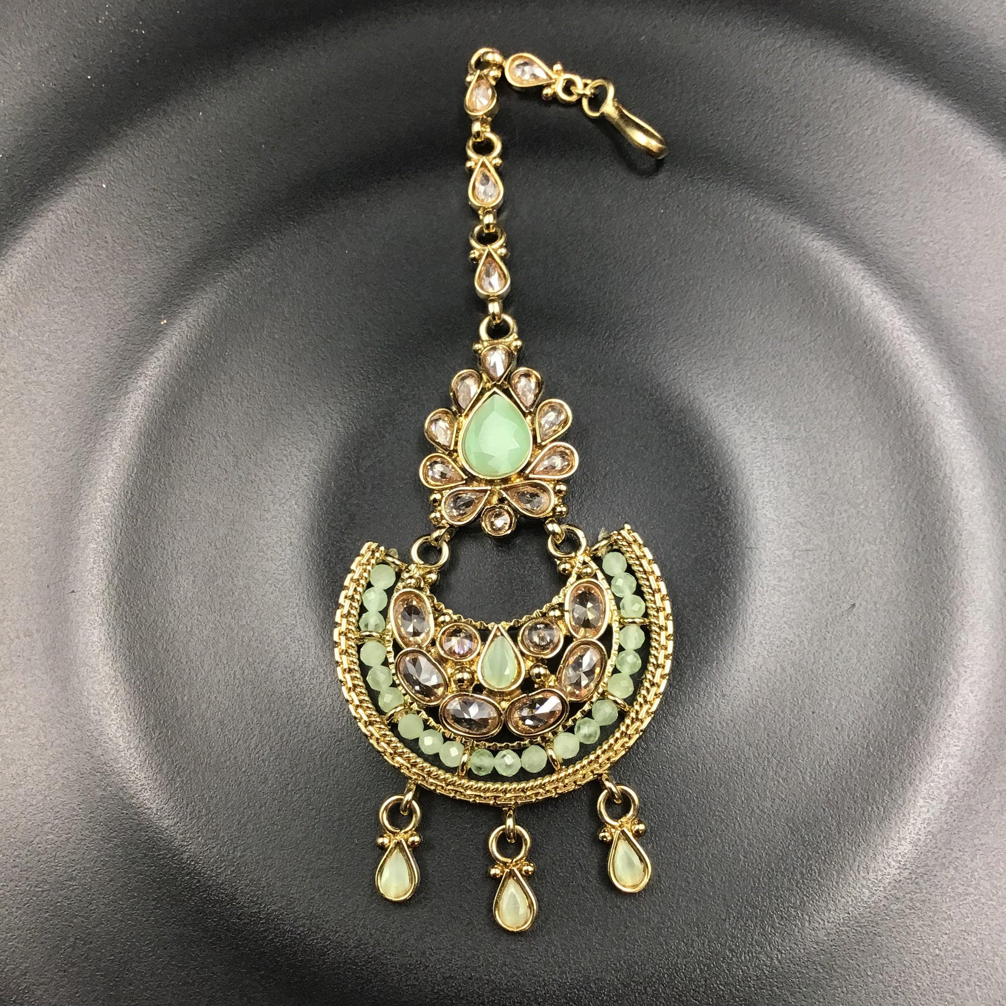 Mint Green Maang Tikka 17352-4500 - Dazzles Jewellery