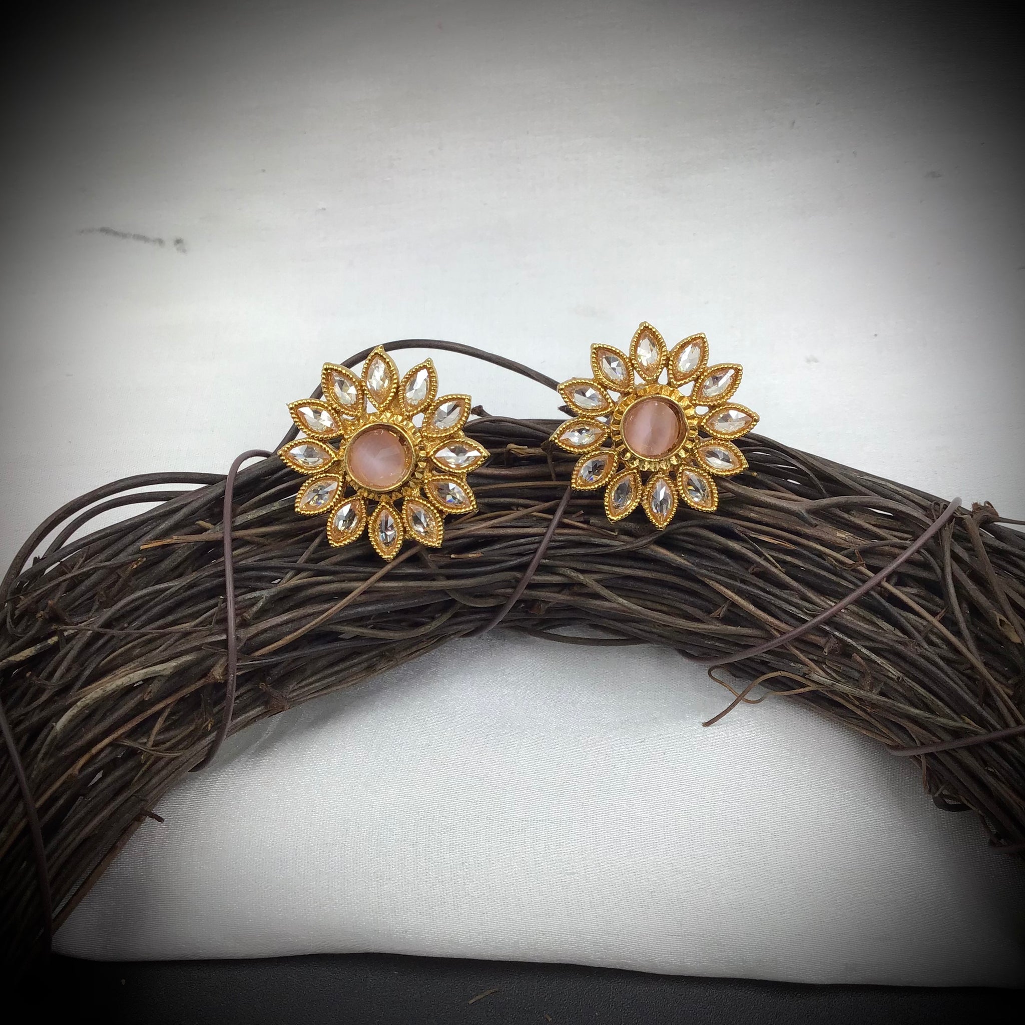Pink Gold Look Earring - Dazzles Jewellery