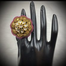 Kundan Adjustable Ruby Ring 15534-2681 - Dazzles Jewellery
