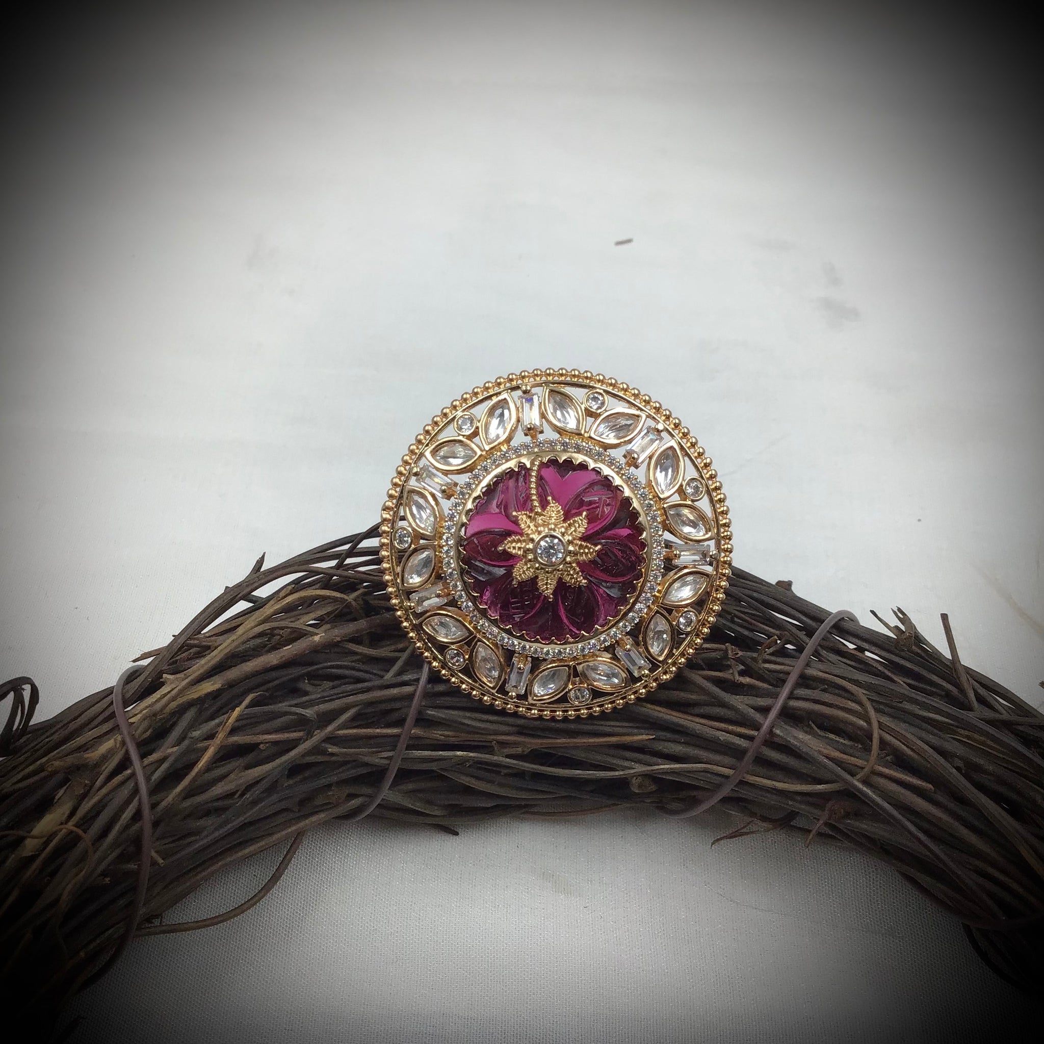 Kundan Adjustable Ring 8348-04 - Dazzles Jewellery