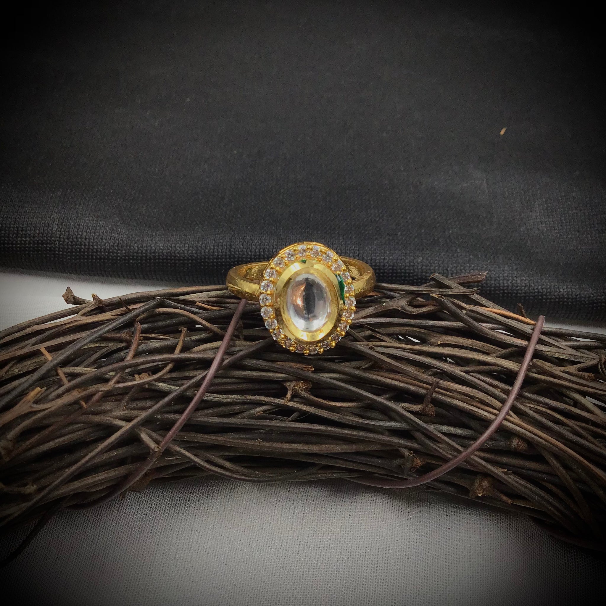 Kundan Adjustable Ring 4446-21 - Dazzles Jewellery