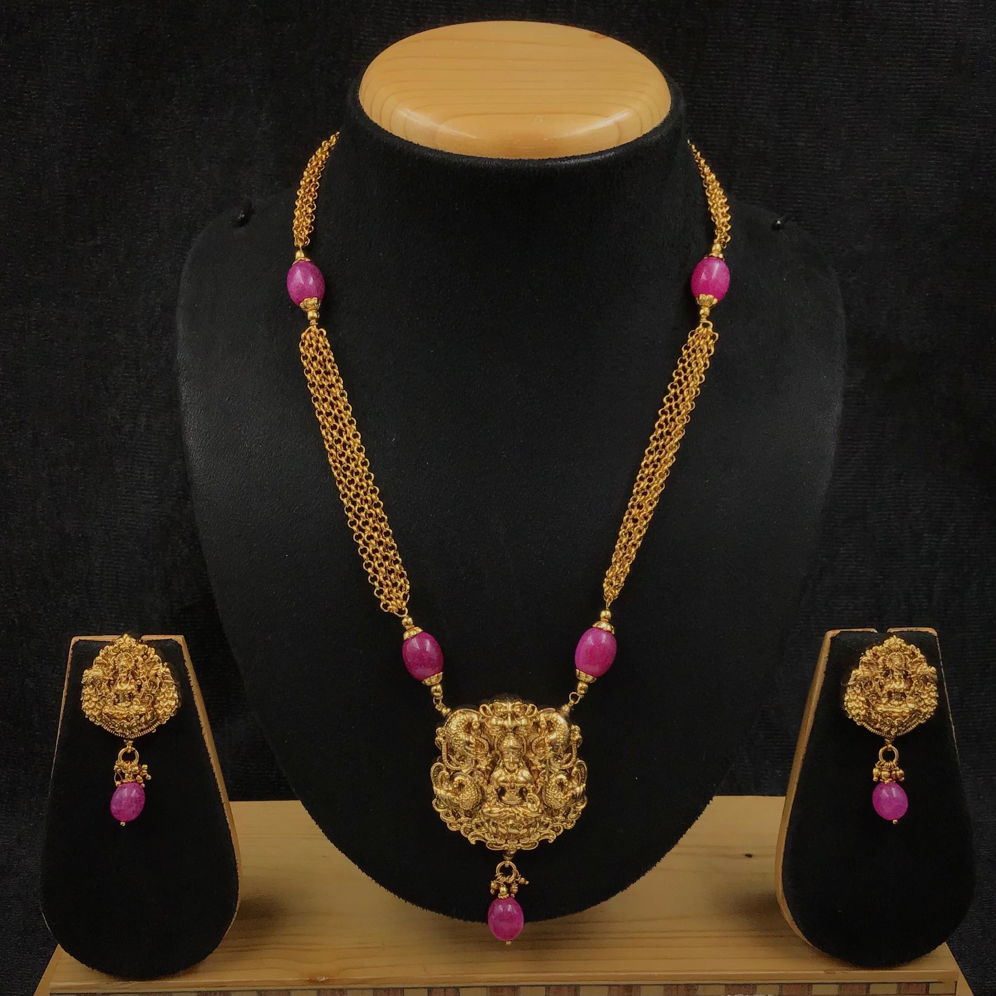 Light Temple Pendant Set 9065-100 - Dazzles Jewellery