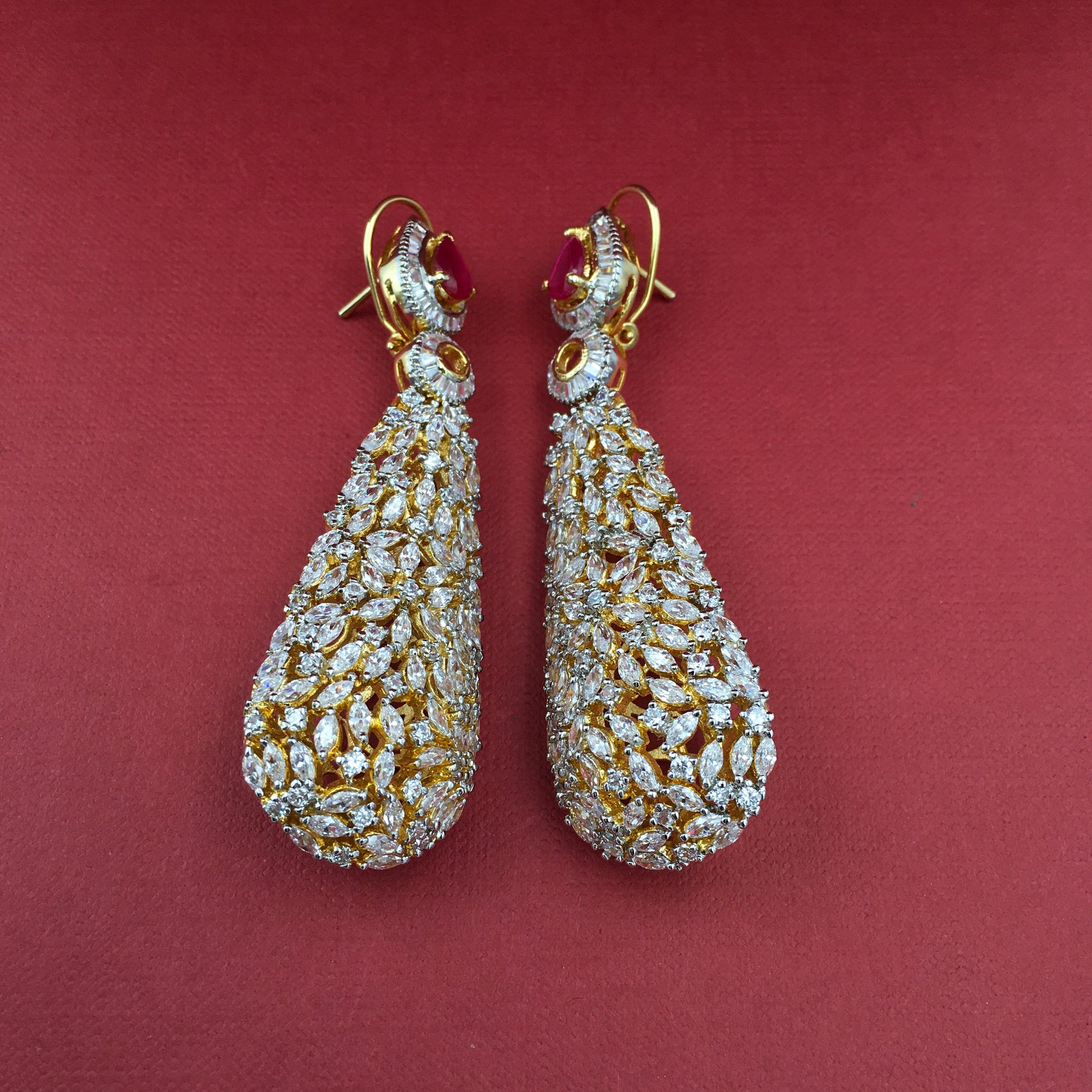 Danglers Zircon/AD Earring 8840-100 - Dazzles Jewellery