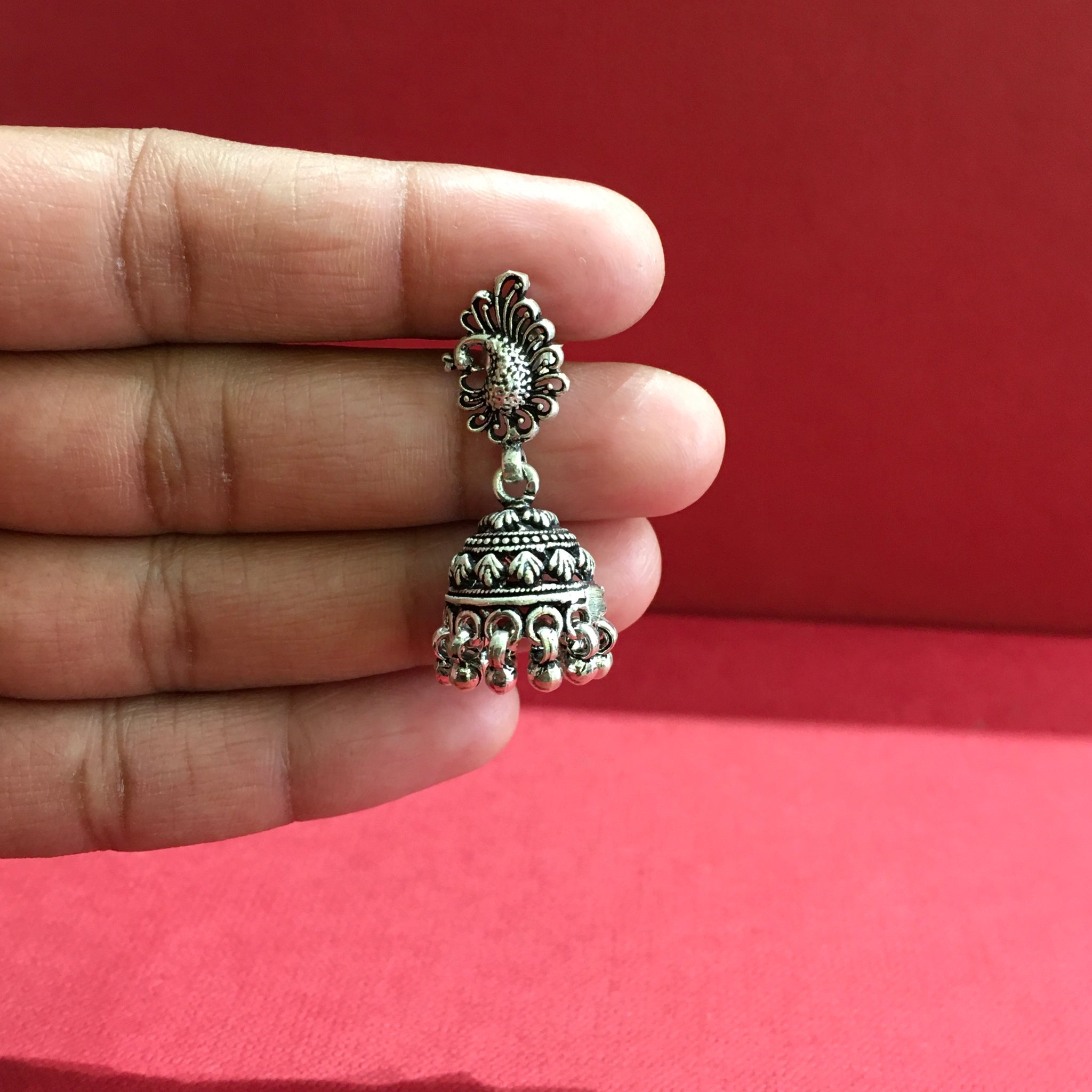 Jhumki Silver Earring 7856-20 - Dazzles Jewellery