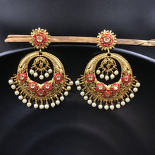 Meenakari Gold Plated Chandbali 6314-1535 - Dazzles Jewellery