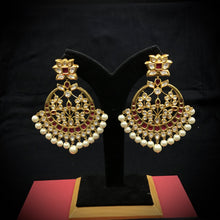 Ruby Kundan Pearl Chandbali 6404 - Dazzles Jewellery