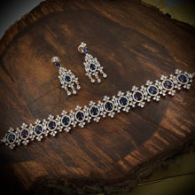 Choker Zircon/AD Necklace Set 4152-69 - Dazzles Jewellery