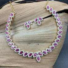 Round Neck Zircon/AD Necklace Set 8583-08 - Dazzles Jewellery