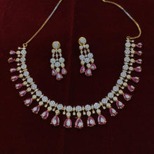 Round Neck Zircon/AD Necklace Set 8576-08 - Dazzles Jewellery