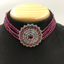 Choker Zircon/AD Necklace Set 7183-33 - Dazzles Jewellery