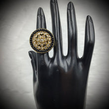 Antique Finish Adjustable Black Ring 11006-6858 - Dazzles Jewellery