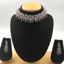 Choker Zircon/AD Necklace Set 4156-69 - Dazzles Jewellery
