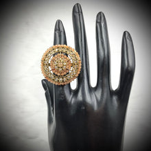 Antique Finish Cocktail Adjustable Peach Ring 10084-5496 - Dazzles Jewellery