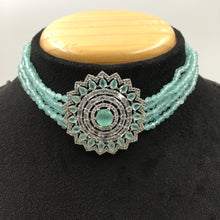 Choker Zircon/AD Necklace Set 7183-33 - Dazzles Jewellery