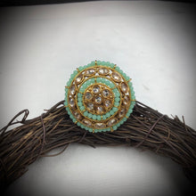 Antique Finish Cocktail Adjustable Mint Green Ring 12254-8611 - Dazzles Jewellery