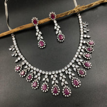 Zircon/AD Round Neck Necklace Set 20047-7231