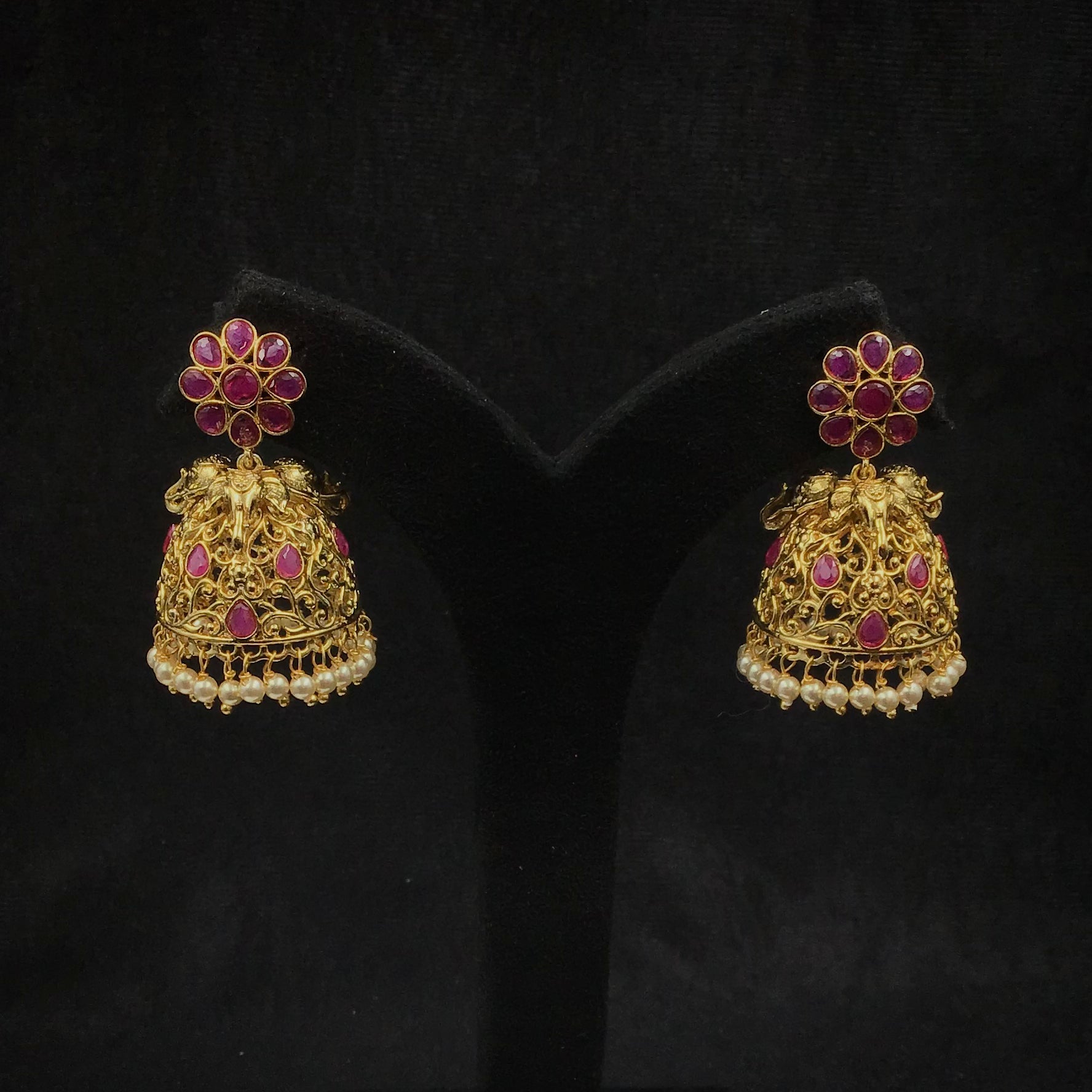 Gold Plated Jhumki Earring 9352-100 - Dazzles Jewellery