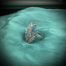Silver Plated Zircon/AD Cocktail Ring 6751-69 - Dazzles Jewellery