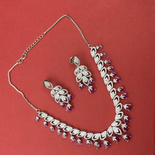 Round Neck Zircon/AD Necklace Set 8575-08 - Dazzles Jewellery