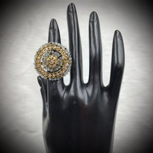 Antique Finish Cocktail Adjustable Gray Ring 10084-5489 - Dazzles Jewellery
