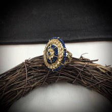 Antique Cocktail Adjustable Blue Ring 10084-5494 - Dazzles Jewellery