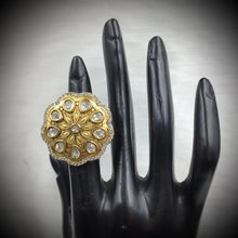 Kundan Cocktail Adjustable Gold Ring 10783-6551 - Dazzles Jewellery
