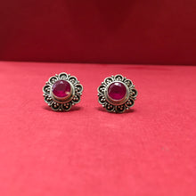 Ruby Silver Earring - Dazzles Jewellery