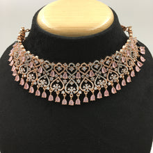 Choker Zircon/AD Necklace Set 4157-69 - Dazzles Jewellery