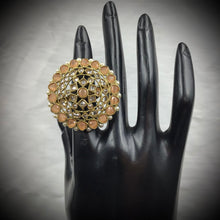 Antique Finish Cocktail Adjustable Peach Ring 15810-2957 - Dazzles Jewellery
