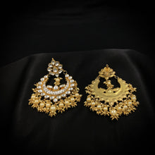 White Pachhi kundan Chandbali 5690-100 - Dazzles Jewellery