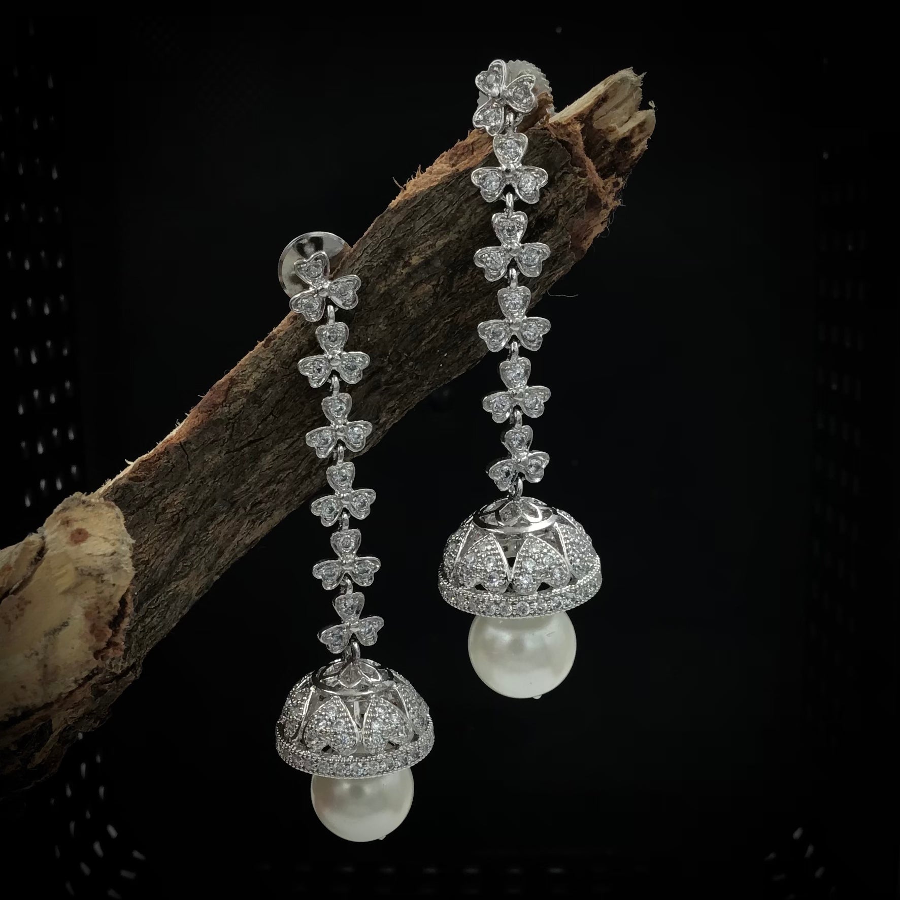 Stylish  Zircon/AD Jhumki Earring 6520-1225 - Dazzles Jewellery