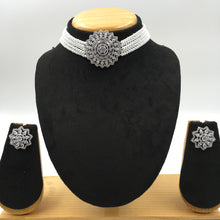 Choker Zircon/AD Necklace Set 7183-33 - Dazzles Jewellery
