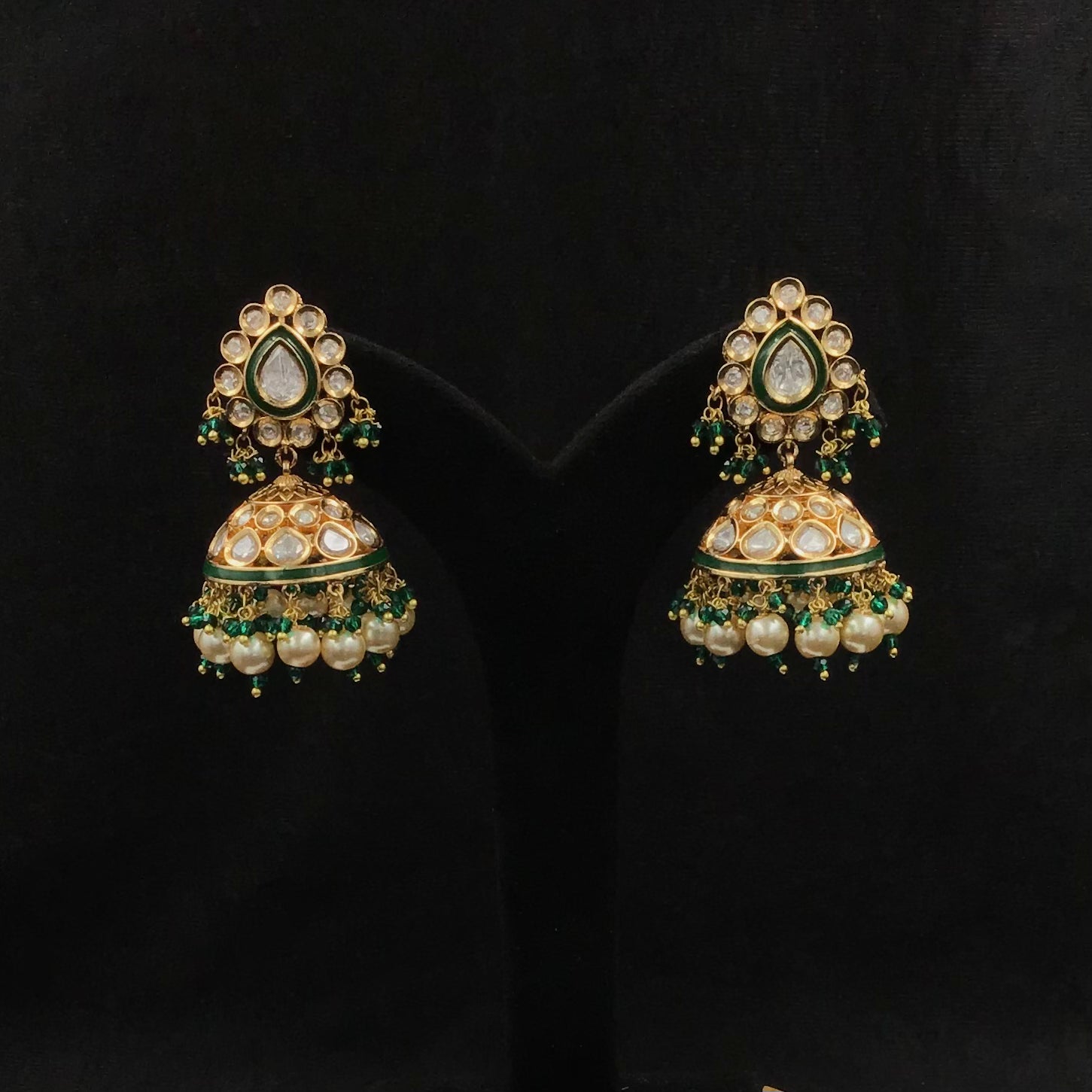 Gold Polish Kundan Necklace Set 6769-69 - Dazzles Jewellery