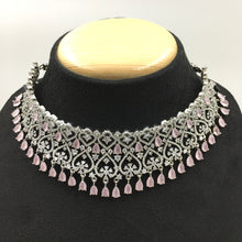 Choker Zircon/AD Necklace Set 4157-69 - Dazzles Jewellery