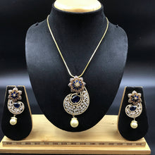 Meenakari Zircon/AD Pendant Set 1958-19 - Dazzles Jewellery