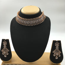 Choker Zircon/AD Necklace Set 4140-69 - Dazzles Jewellery