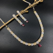 Gold Polish Light Zircon/AD Necklace Set 7608-1185