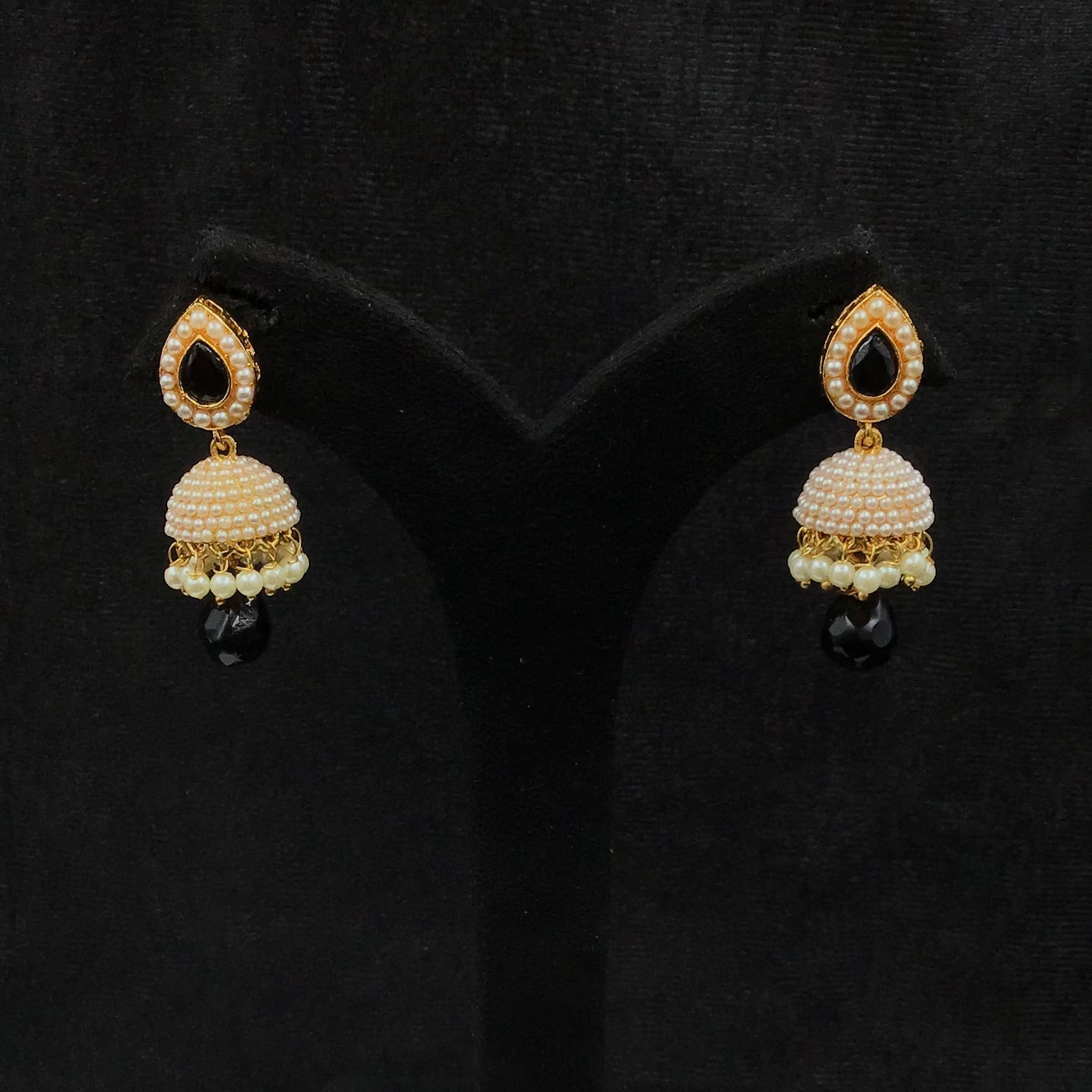 Jhumki Gold Look Earring 9343-100 - Dazzles Jewellery